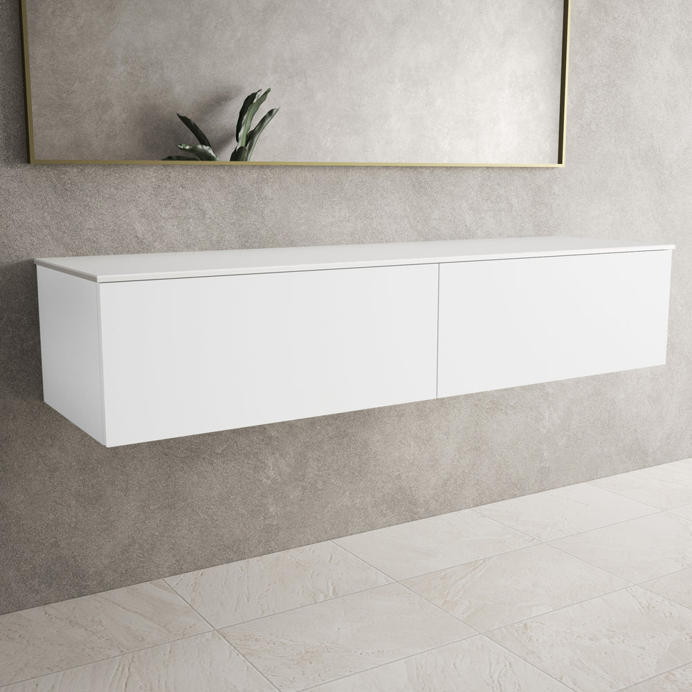 Raffinata Two Drawer Countertop Vanity Unit - Matt White 1600mm