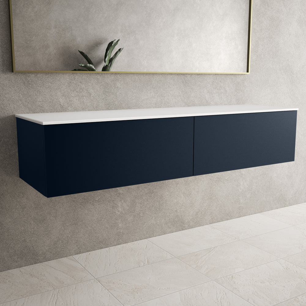 Raffinata Two Drawer Countertop Vanity Unit - Matt Indigo 1600mm