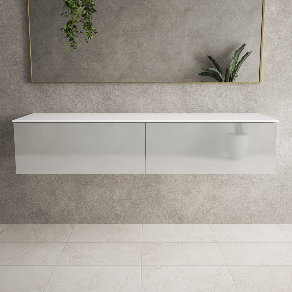 Raffinata Two Drawer Countertop Vanity Unit - Gloss Dove 1600mm