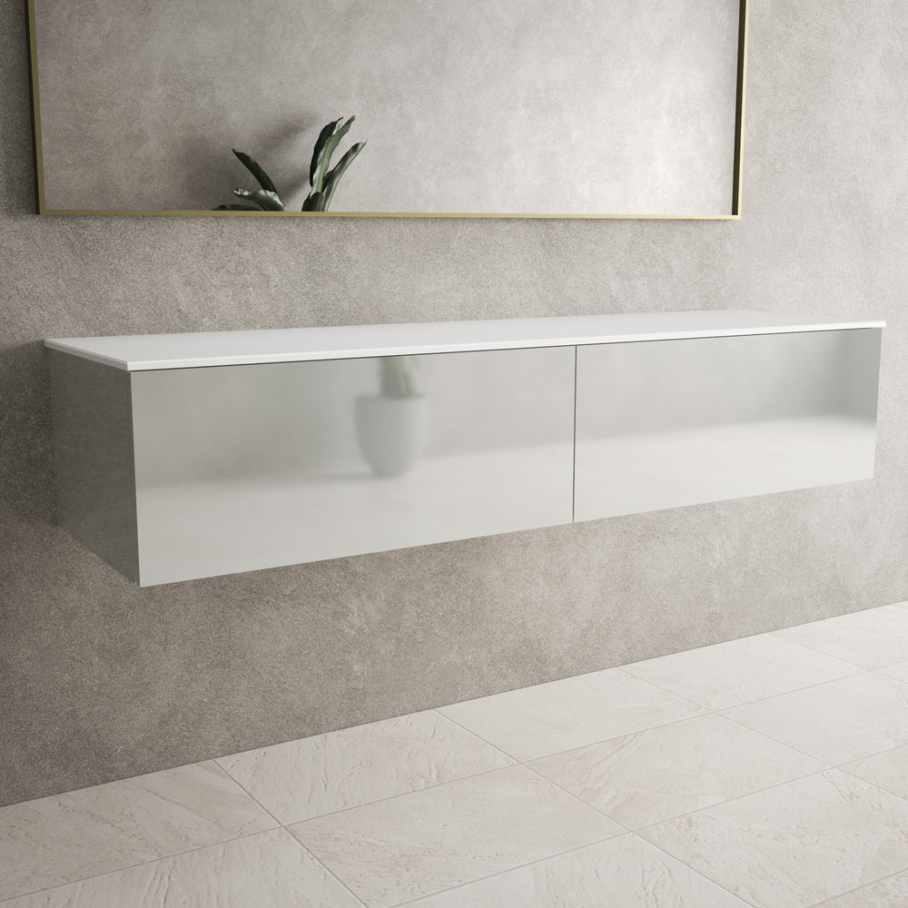Raffinata Two Drawer Countertop Vanity Unit - Gloss Dove 1600mm