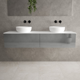 Raffinata Two Drawer Countertop Vanity Unit - Gloss Dust 1600mm