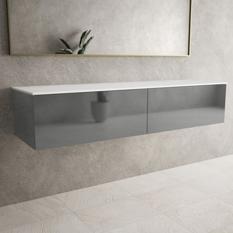 Raffinata Two Drawer Countertop Vanity Unit - Gloss Dust 1600mm