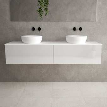 Raffinata Two Drawer Countertop Vanity Unit - Gloss White 1600mm