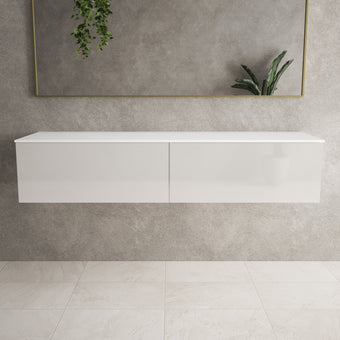 Raffinata Two Drawer Countertop Vanity Unit - Gloss White 1600mm