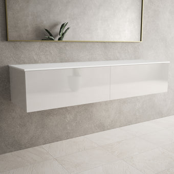 Raffinata Two Drawer Countertop Vanity Unit - Gloss White 1600mm