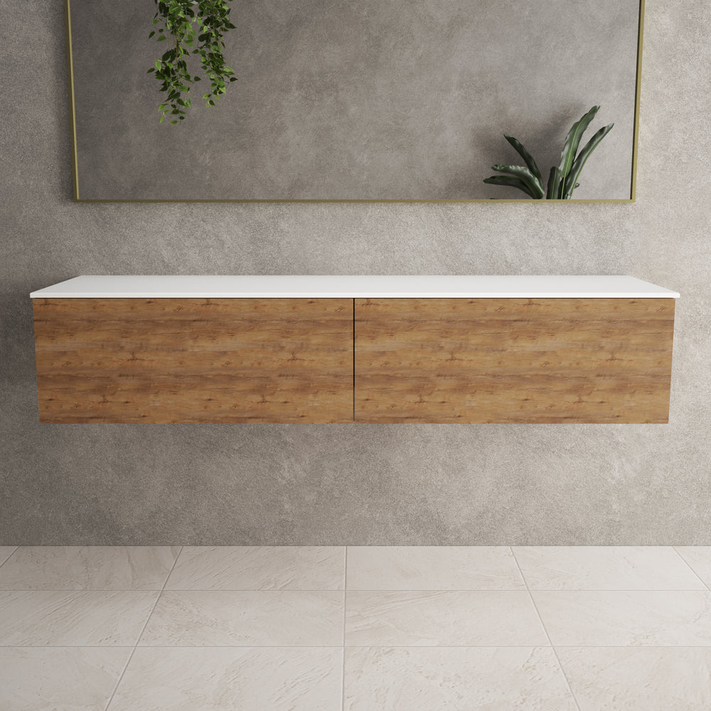 Raffinata Two Drawer Countertop Vanity Unit - Oak 1600mm