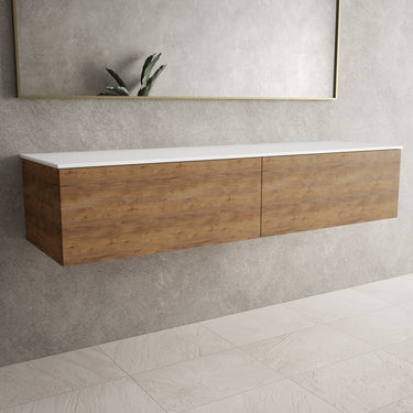 Raffinata Two Drawer Countertop Vanity Unit - Oak 1600mm