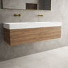 Raffinata Two Drawer Vanity Unit With Beyondstone BLOC Double Basin - Oak 1400mm image