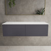 Raffinata Two Drawer Countertop Vanity Unit - Matt Graphite 1200mm image