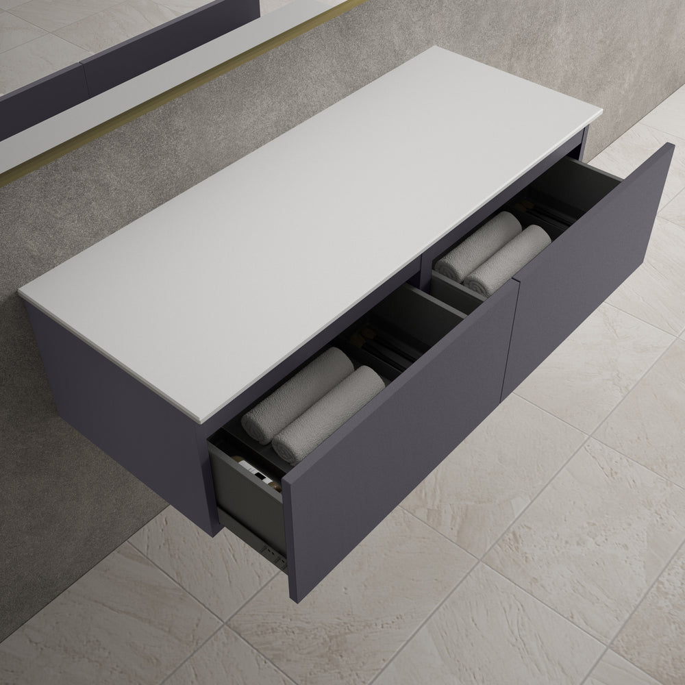 Raffinata Two Drawer Countertop Vanity Unit - Matt Graphite 1200mm