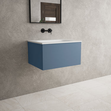 Raffinata One Drawer Vanity Unit  With Beyondstone Basin - Matt Navy 600mm