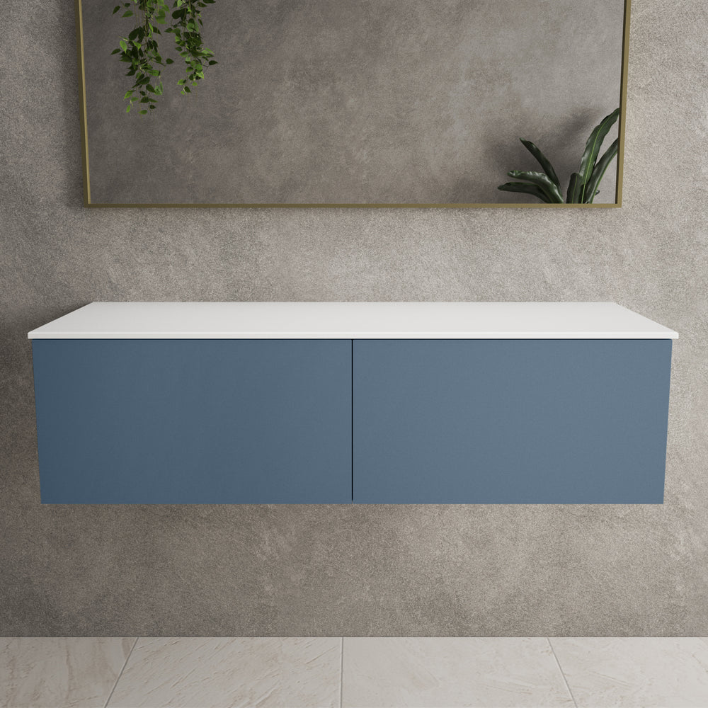 Raffinata Two Drawer Countertop Vanity Unit - Matt Navy 1200mm