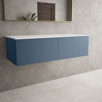 Raffinata Two Drawer Countertop Vanity Unit - Matt Navy 1200mm