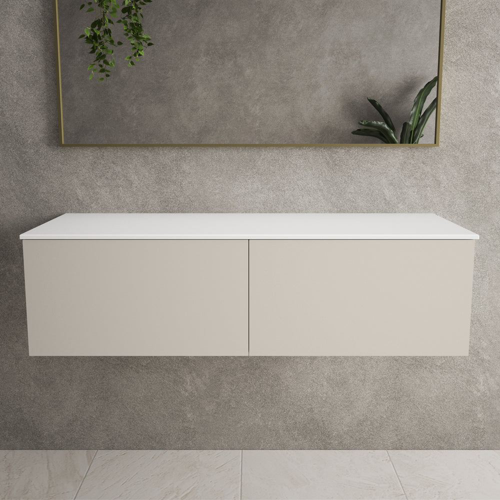 Raffinata Two Drawer Countertop Vanity Unit - Matt Cashmere 1200mm
