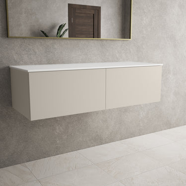 Raffinata Two Drawer Countertop Vanity Unit - Matt Cashmere 1200mm