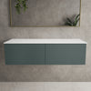 Raffinata Two Drawer Countertop Vanity Unit - Matt Dark Green 1200mm image