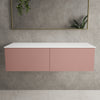 Raffinata Two Drawer Countertop Vanity Unit - Matt Pink 1200mm image