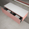 Raffinata Two Drawer Countertop Vanity Unit - Matt Pink 1200mm image