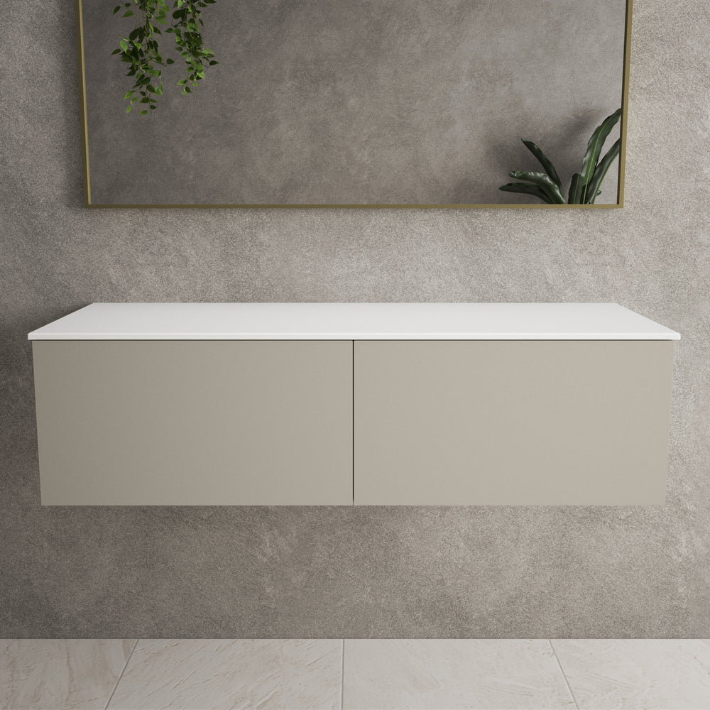 Raffinata Two Drawer Countertop Vanity Unit - Matt Stone 1200mm