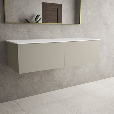 Raffinata Two Drawer Countertop Vanity Unit - Matt Stone 1200mm