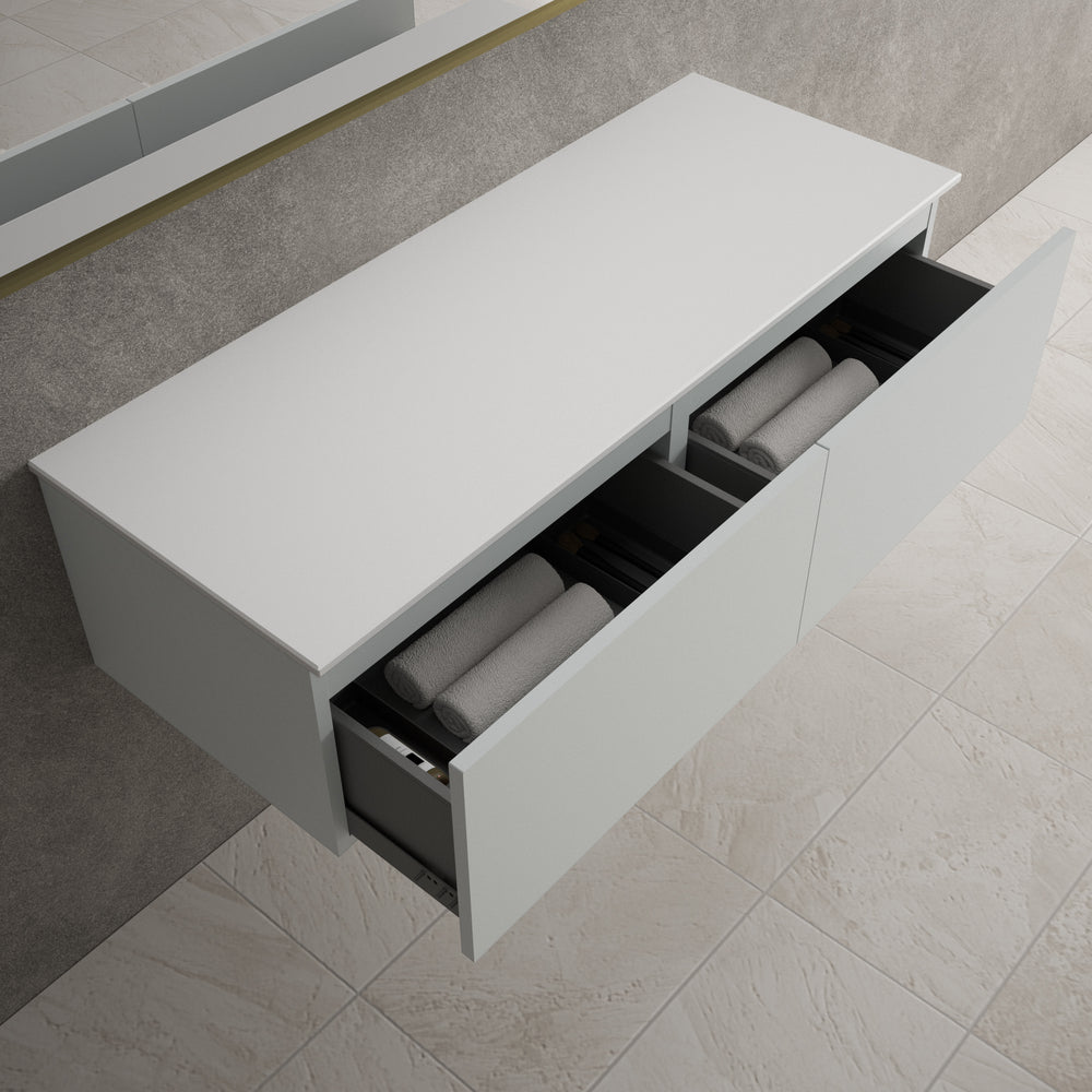 Raffinata Two Drawer Countertop Vanity Unit - Matt Dove 1200mm