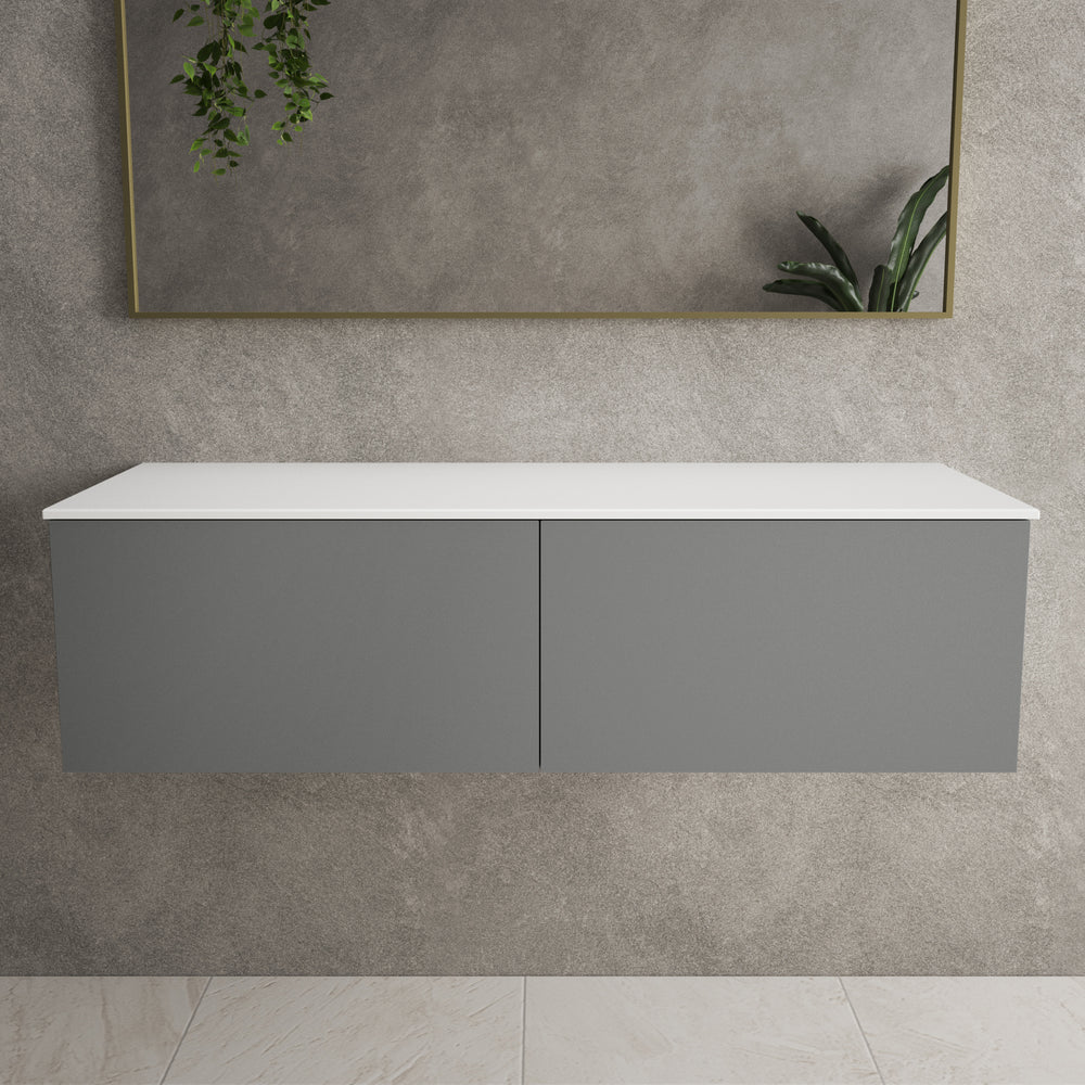 Raffinata Two Drawer Countertop Vanity Unit - Matt Dust 1200mm