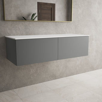 Raffinata Two Drawer Countertop Vanity Unit - Matt Dust 1200mm
