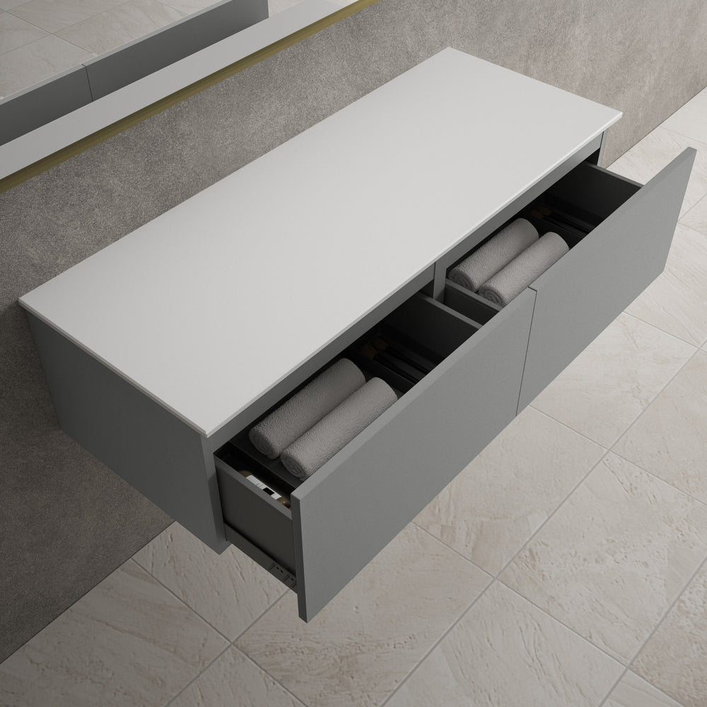 Raffinata Two Drawer Countertop Vanity Unit - Matt Dust 1200mm