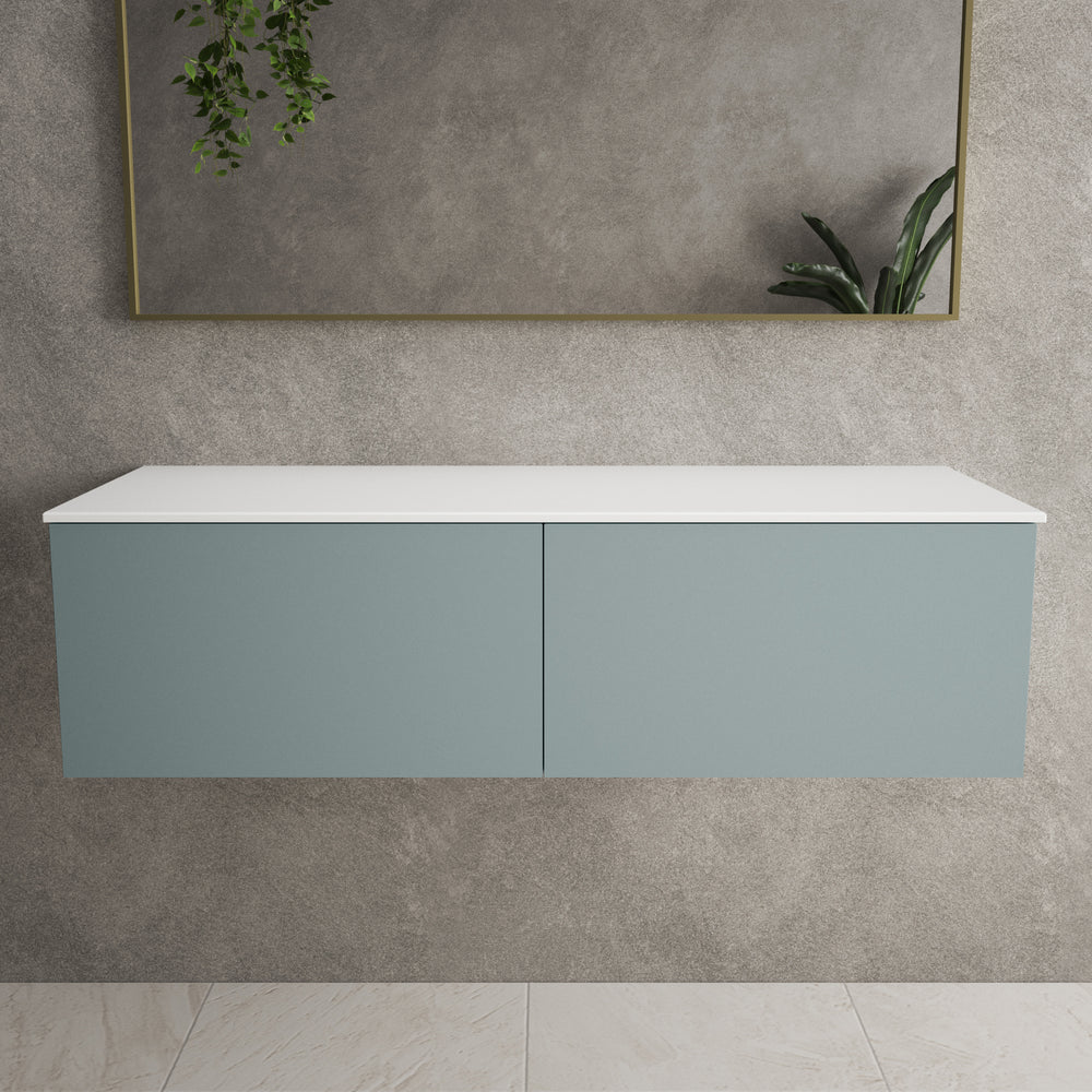 Raffinata Two Drawer Countertop Vanity Unit - Matt Fjord 1200mm