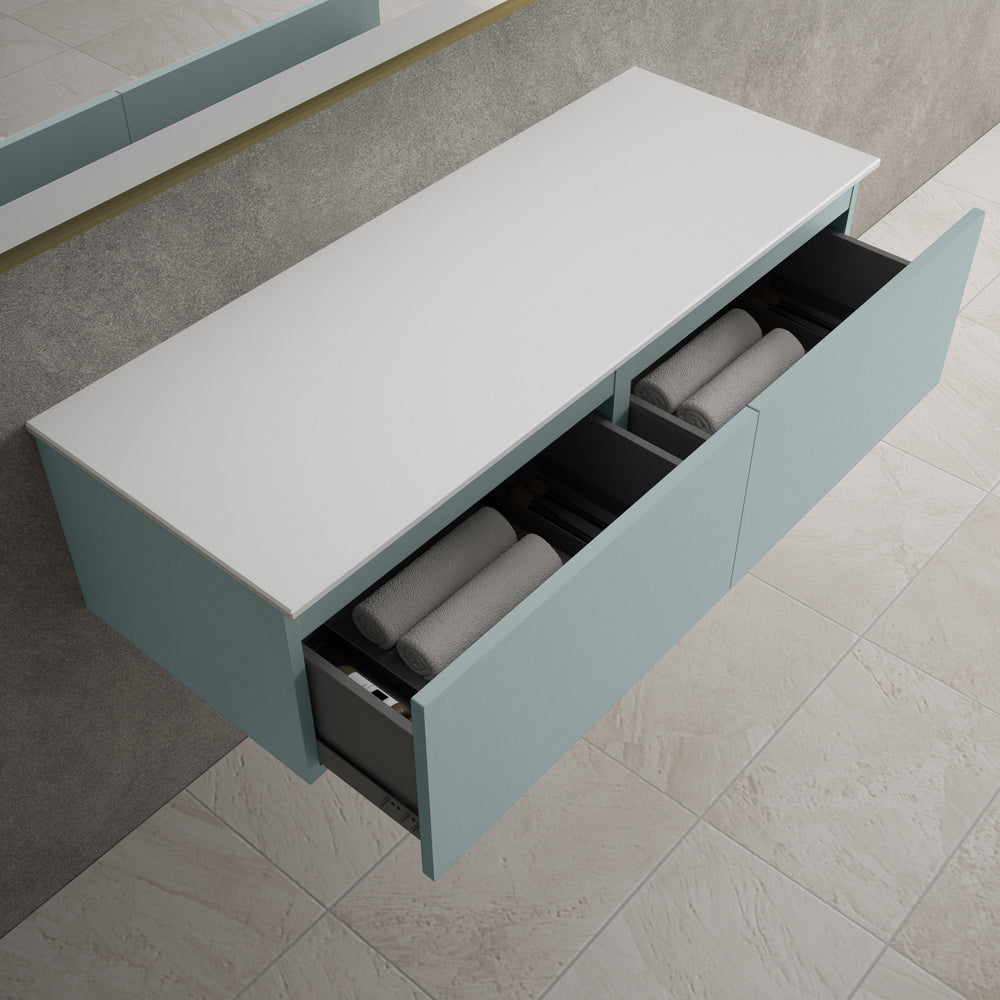 Raffinata Two Drawer Countertop Vanity Unit - Matt Fjord 1200mm