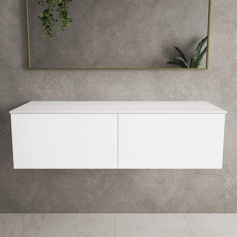 Raffinata Two Drawer Countertop Vanity Unit - Matt White 1200mm
