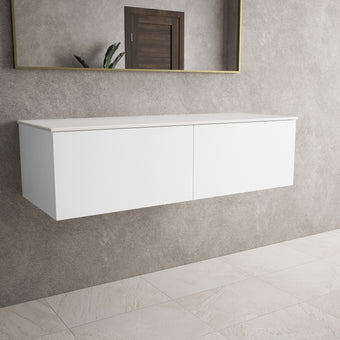 Raffinata Two Drawer Countertop Vanity Unit - Matt White 1200mm