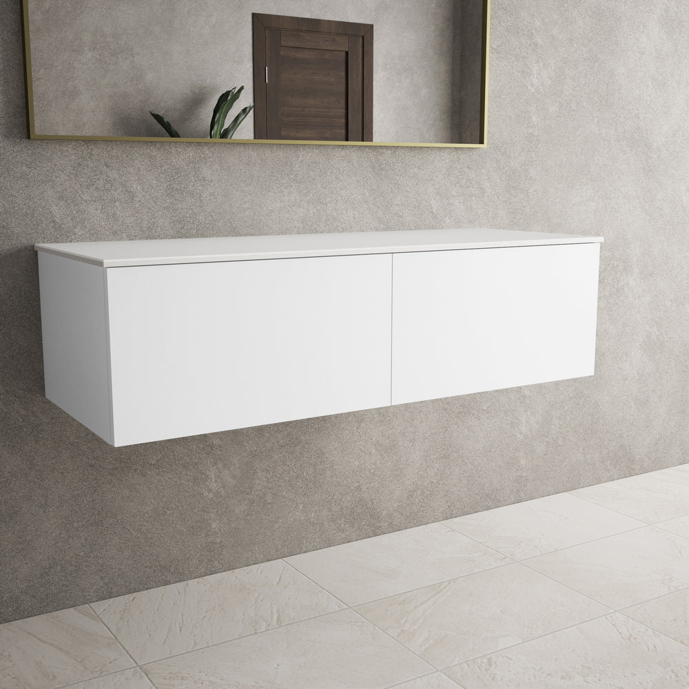 Raffinata Two Drawer Countertop Vanity Unit - Matt White 1200mm