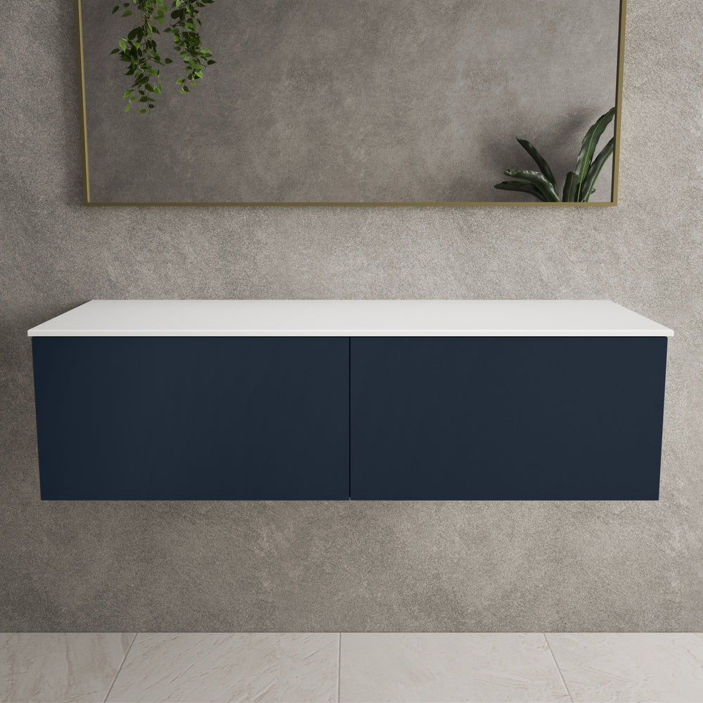 Raffinata Two Drawer Countertop Vanity Unit - Matt Indigo 1200mm