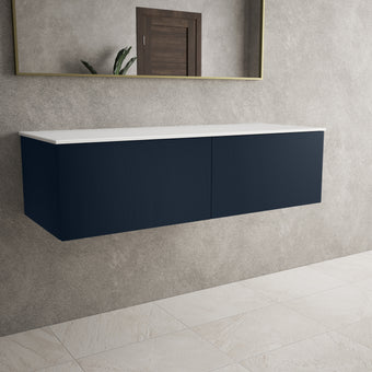 Raffinata Two Drawer Countertop Vanity Unit - Matt Indigo 1200mm