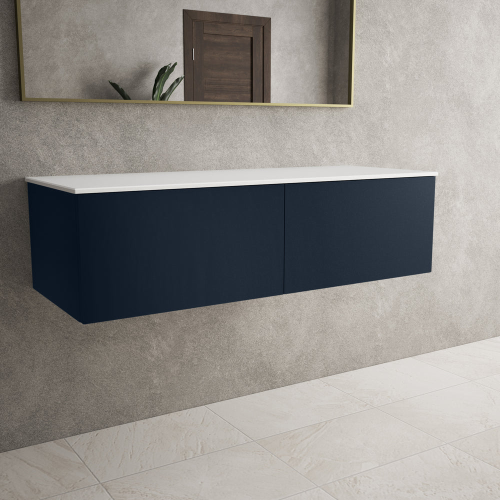 Raffinata Two Drawer Countertop Vanity Unit - Matt Indigo 1200mm