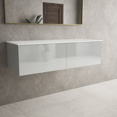 Raffinata Two Drawer Countertop Vanity Unit - Gloss Dove 1200mm