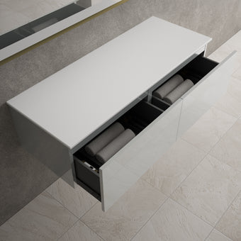 Raffinata Two Drawer Countertop Vanity Unit - Gloss Dove 1200mm