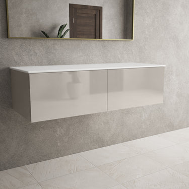 Raffinata Two Drawer Countertop Vanity Unit - Gloss Cashmere 1200mm