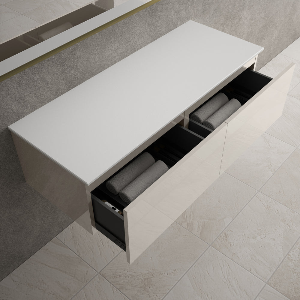 Raffinata Two Drawer Countertop Vanity Unit - Gloss Cashmere 1200mm