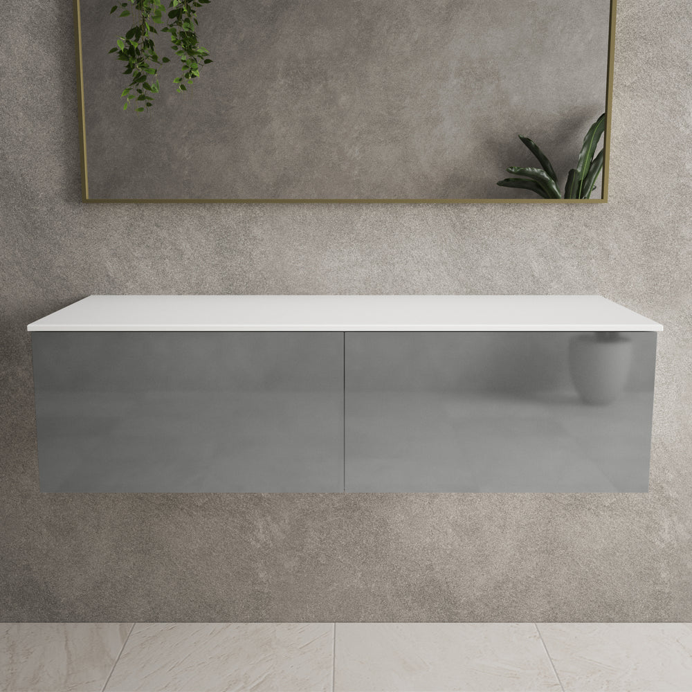 Raffinata Two Drawer Countertop Vanity Unit - Gloss Dust 1200mm