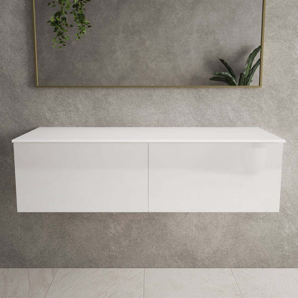 Raffinata Two Drawer Countertop Vanity Unit - Gloss White 1200mm