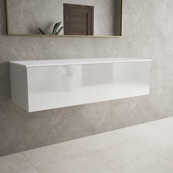 Raffinata Two Drawer Countertop Vanity Unit - Gloss White 1200mm