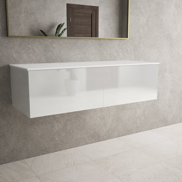 Raffinata Two Drawer Countertop Vanity Unit - Gloss White 1200mm