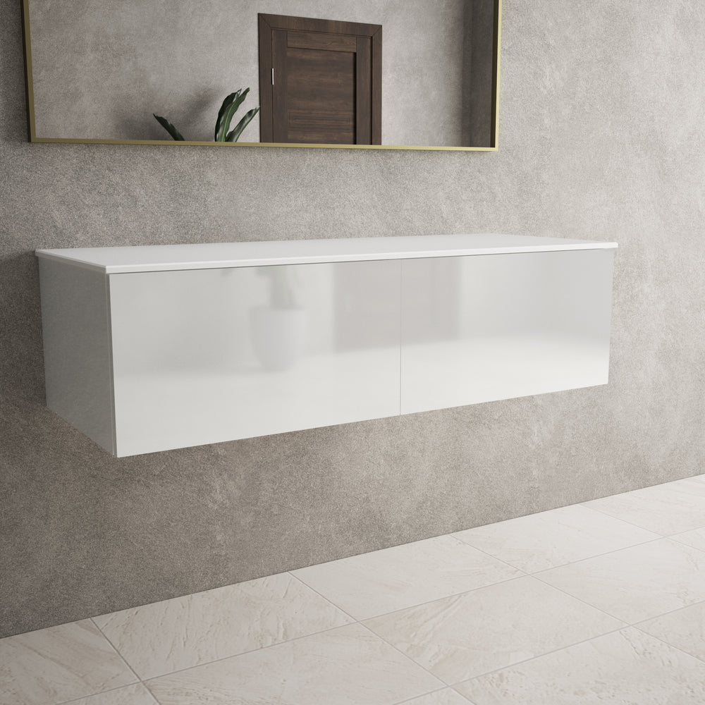 Raffinata Two Drawer Countertop Vanity Unit - Gloss White 1200mm