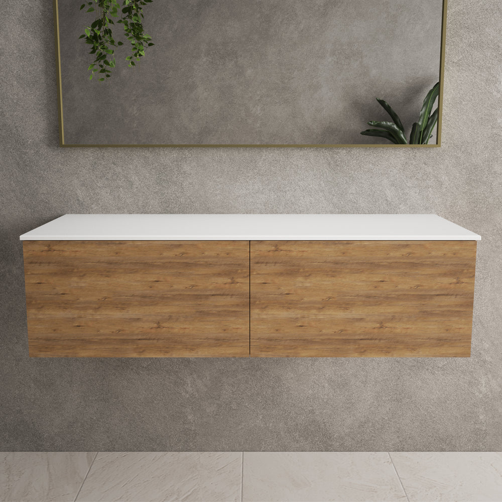 Raffinata Two Drawer Countertop Vanity Unit - Oak 1200mm