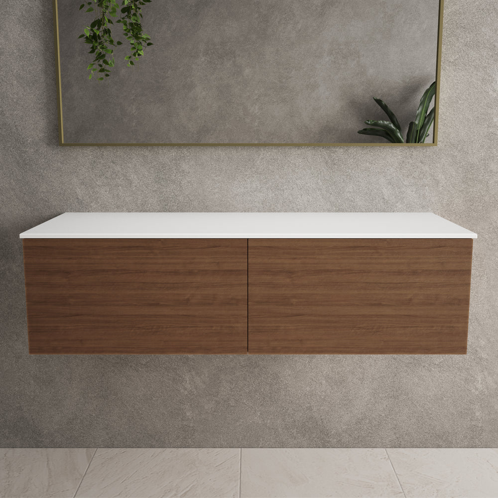 Raffinata Two Drawer Countertop Vanity Unit - Walnut 1200mm
