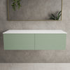 Raffinata Two Drawer Countertop Vanity Unit - Matt Light Green 1200mm image