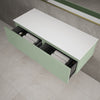 Raffinata Two Drawer Countertop Vanity Unit - Matt Light Green 1200mm image