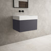 Raffinata One Drawer Vanity Unit  With Beyondstone BLOC Basin - Matt Graphite 600mm image